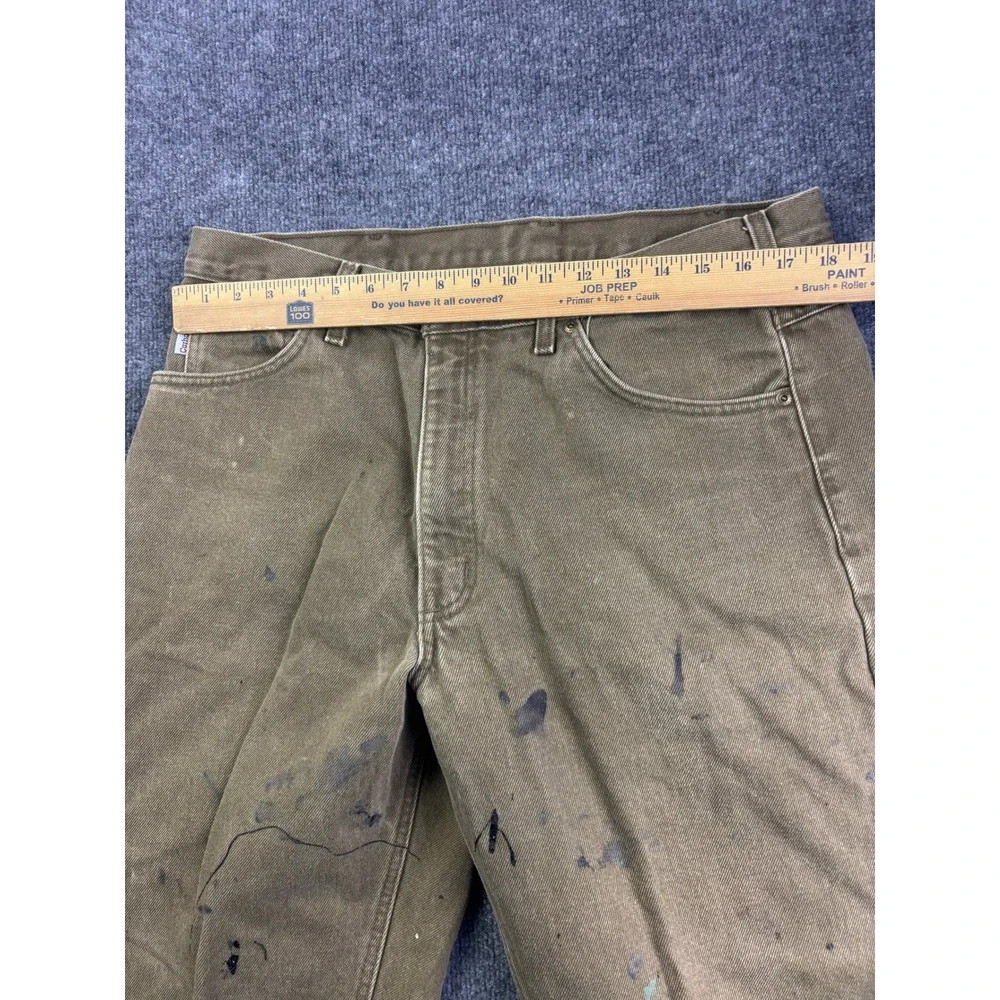 Carhartt‎ Flannel Lined Work Pants Mens 36x34 Brown Distressed B162